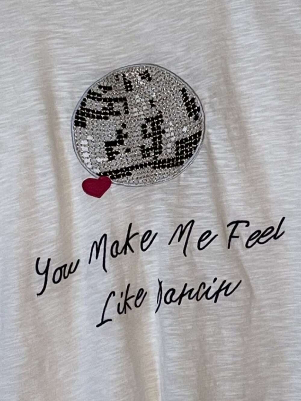 Banner Day Disco Ball "You make me feel like Dancin" white t-shirt, Size Small - Picture 3 of 3
